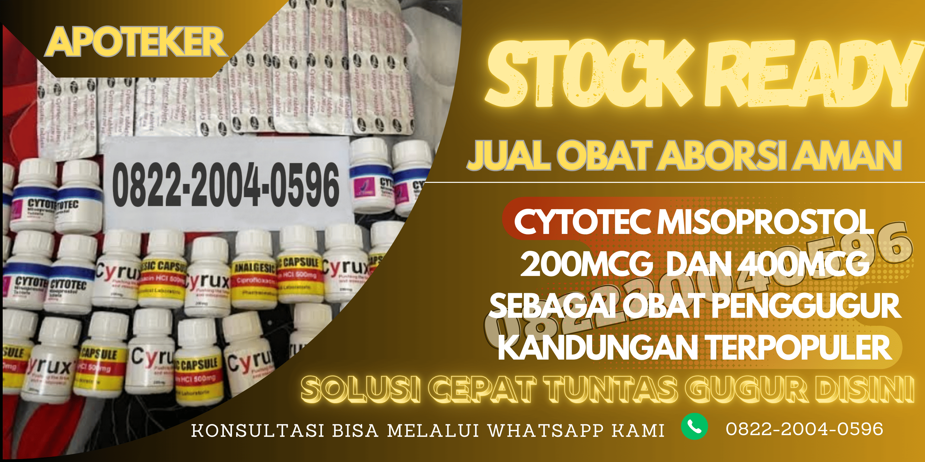 082220040596 Jual Obat Aborsi Penggugur Kandungan Cytotec Misoprostol Bali